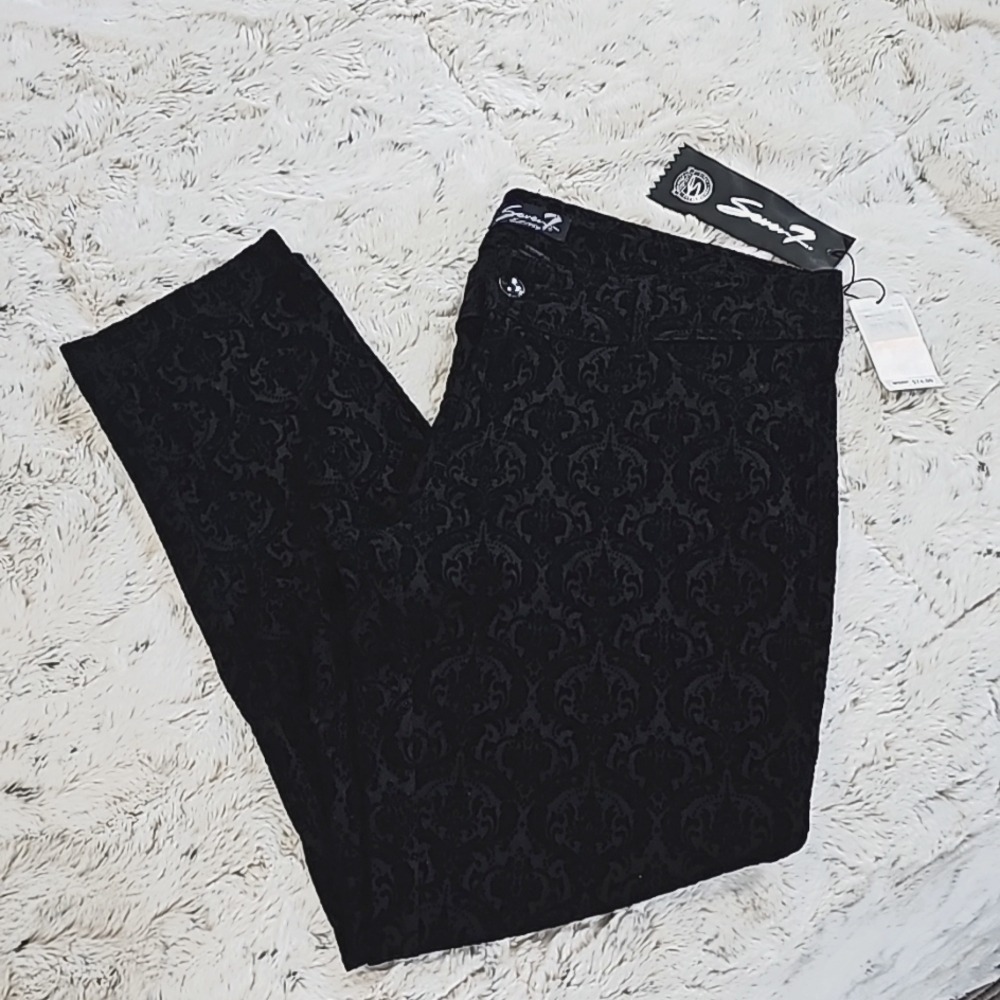 Seven Jeans Textured Velvet Paisley Print Size 12 New with Tags - Picture 4 of 9